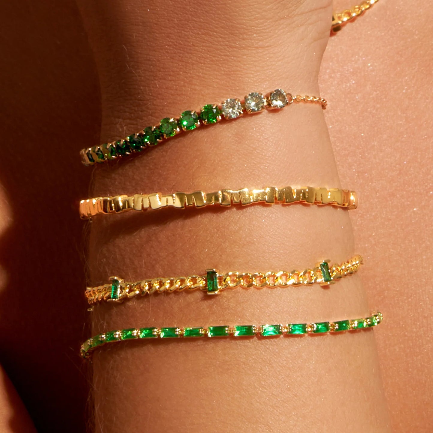 ZALIA GOLD BRACELET - EMERALD