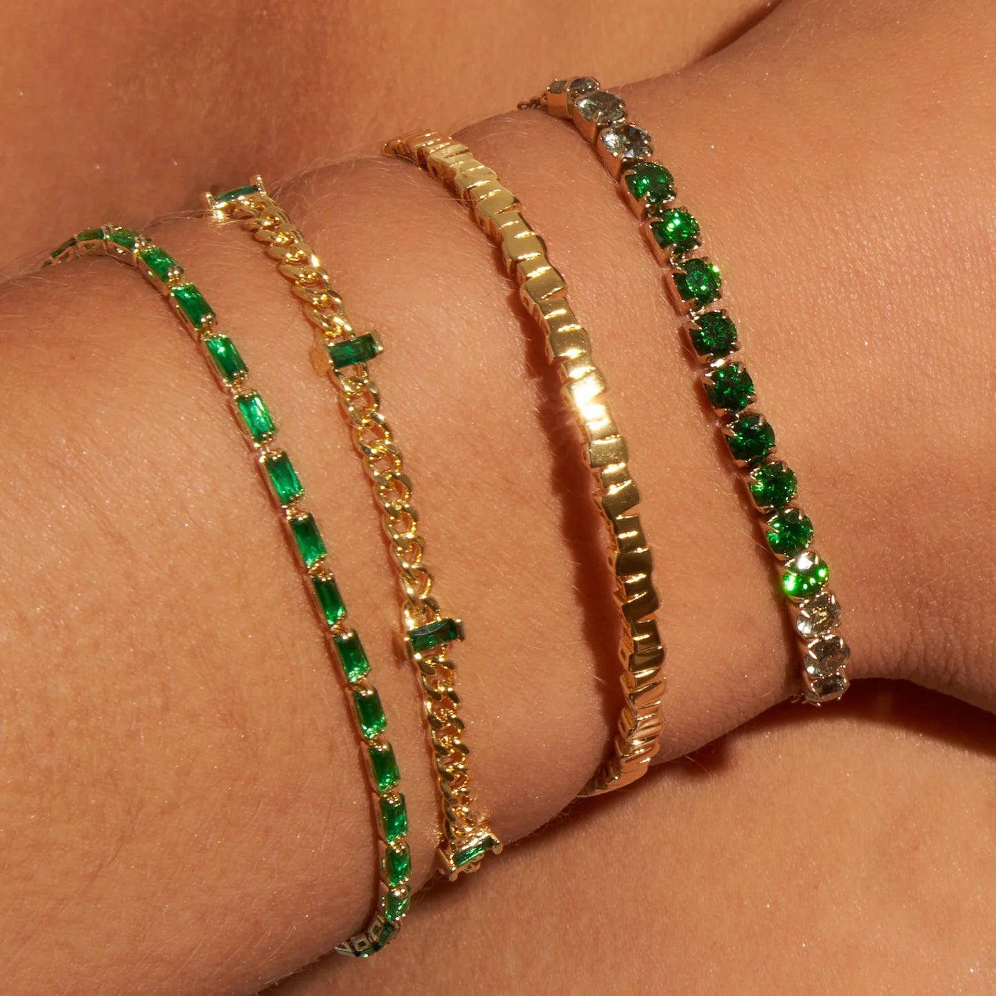 ZALIA GOLD BRACELET - EMERALD