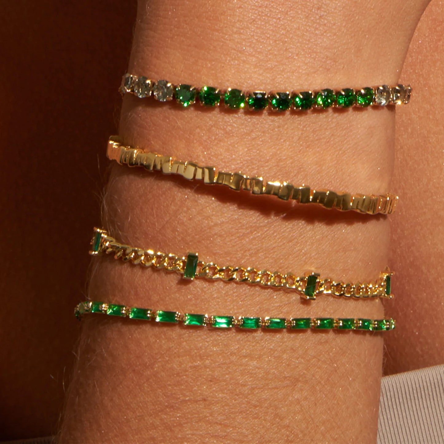 ZALIA GOLD BRACELET - EMERALD