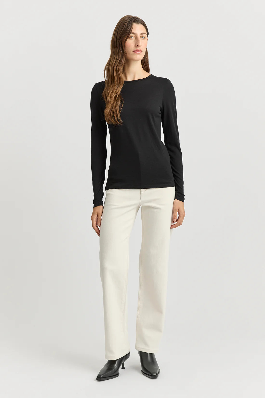 Crew merino top - Black