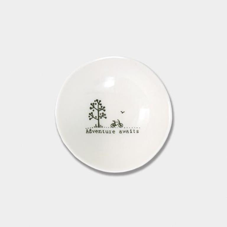 Wobbly Porcelain Bowl small - Adventure awaits