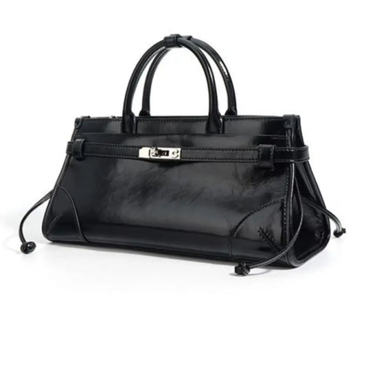 Oxford Cowhide Bag- Black