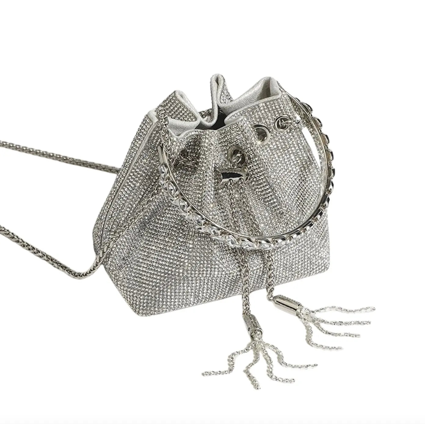 Mia Rhinestone Silver Bag