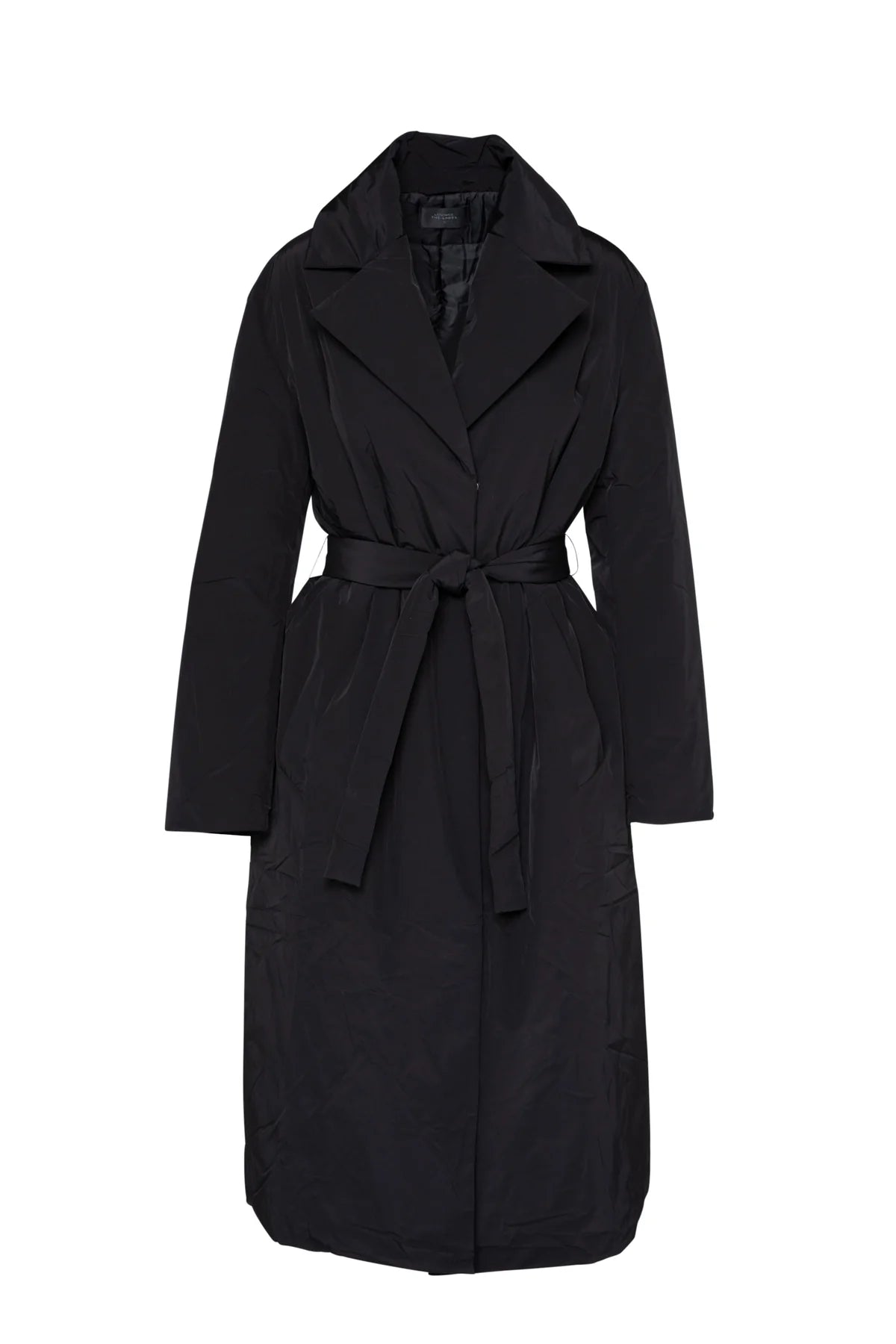 Nylon Collared Belted Puffa Coat Hirsch Black
