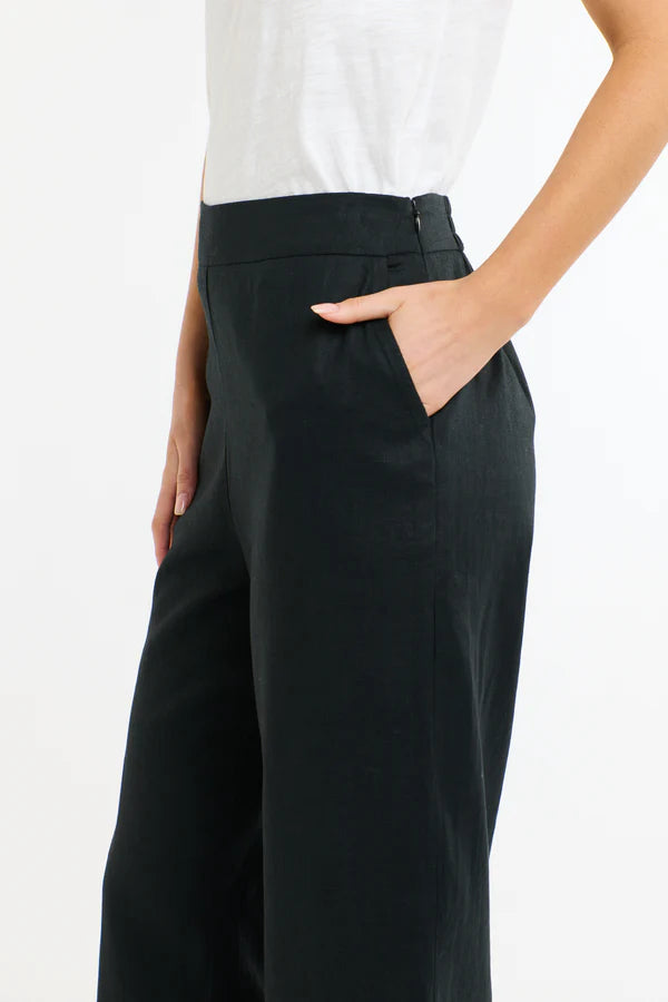 PARADISE LINEN PANT - Black