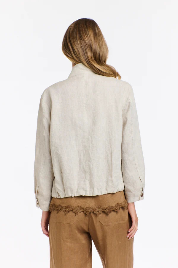 ROWAN NATURAL LINEN BOMBER JACKET