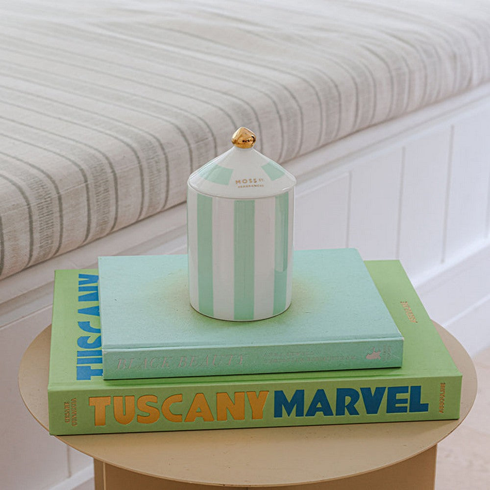 MOSS ST. Ceramic Large Candle 360g Avocado & Fresh Mint