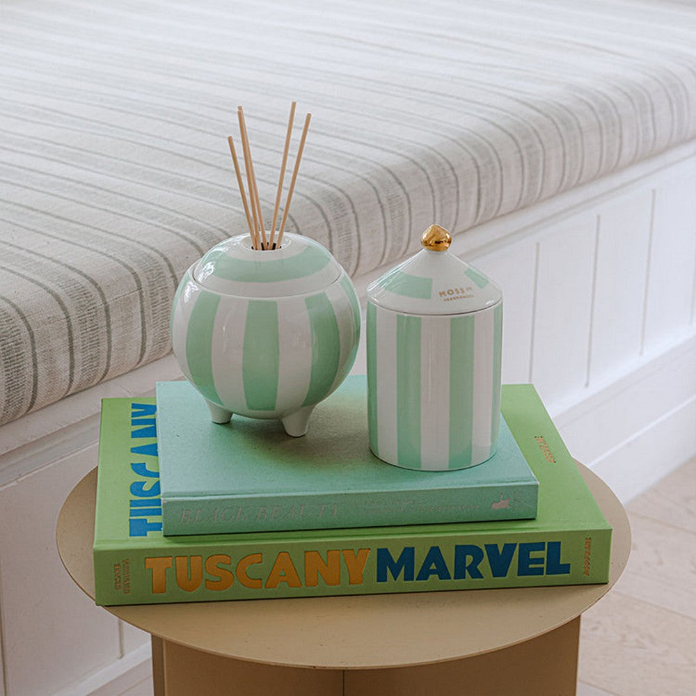 MOSS ST. Ceramic Large Candle 360g Avocado & Fresh Mint
