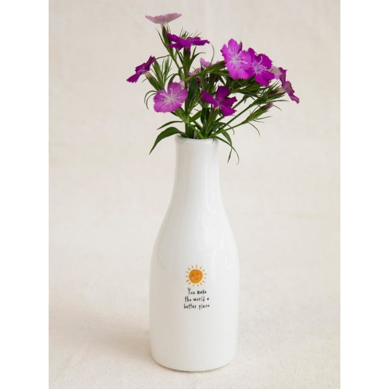 Bud Vase Artisan Sunshine - 'You make the world a better place'