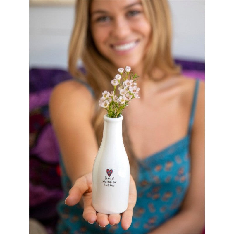 Bud Vase Artisan Heart - 'Do more of what makes you happy'