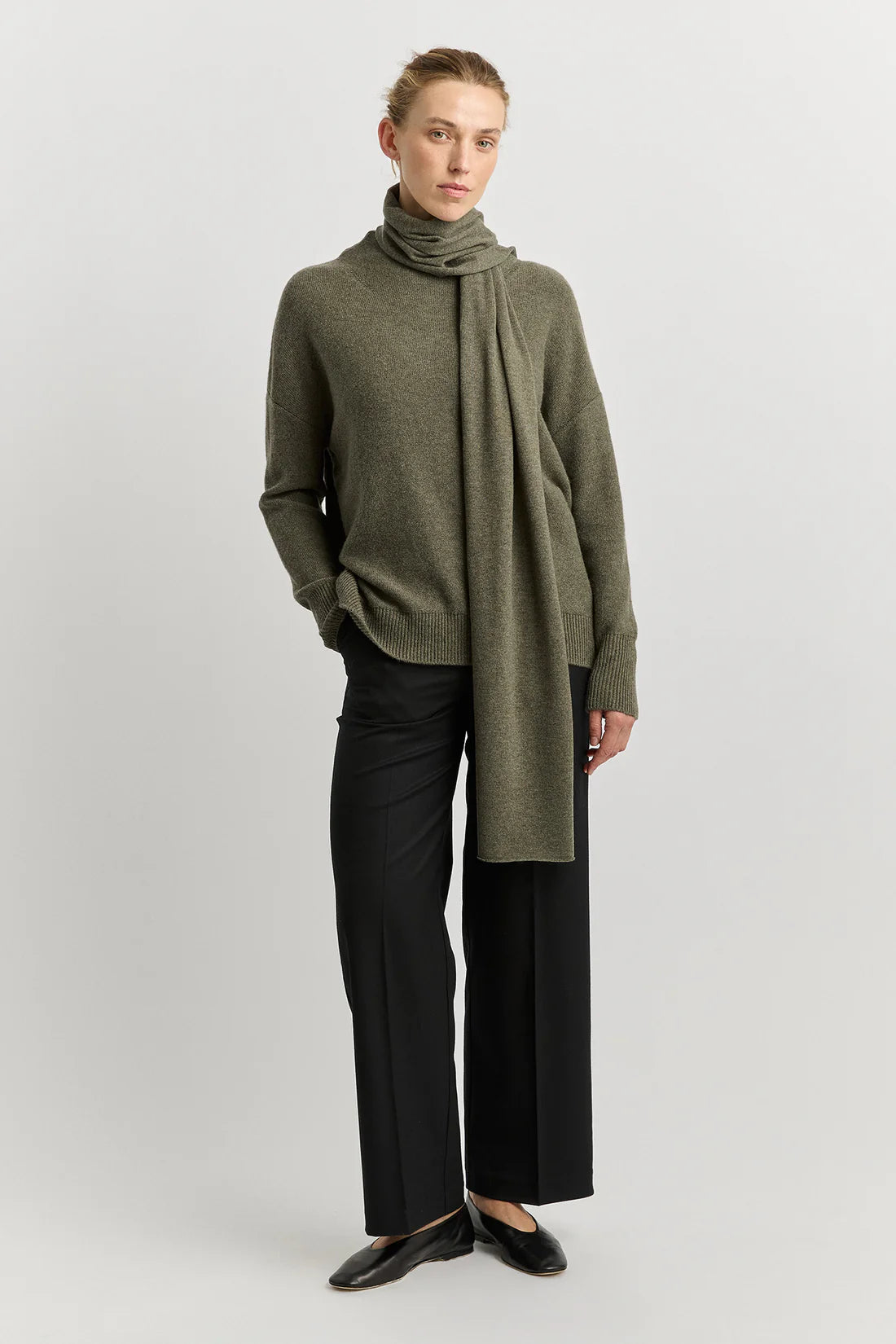 Extra fine merino scarf - Kale