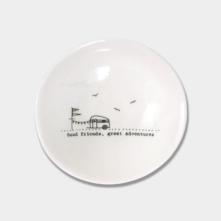 Wobbly Porcelain Bowl medium - good friends, great adventures