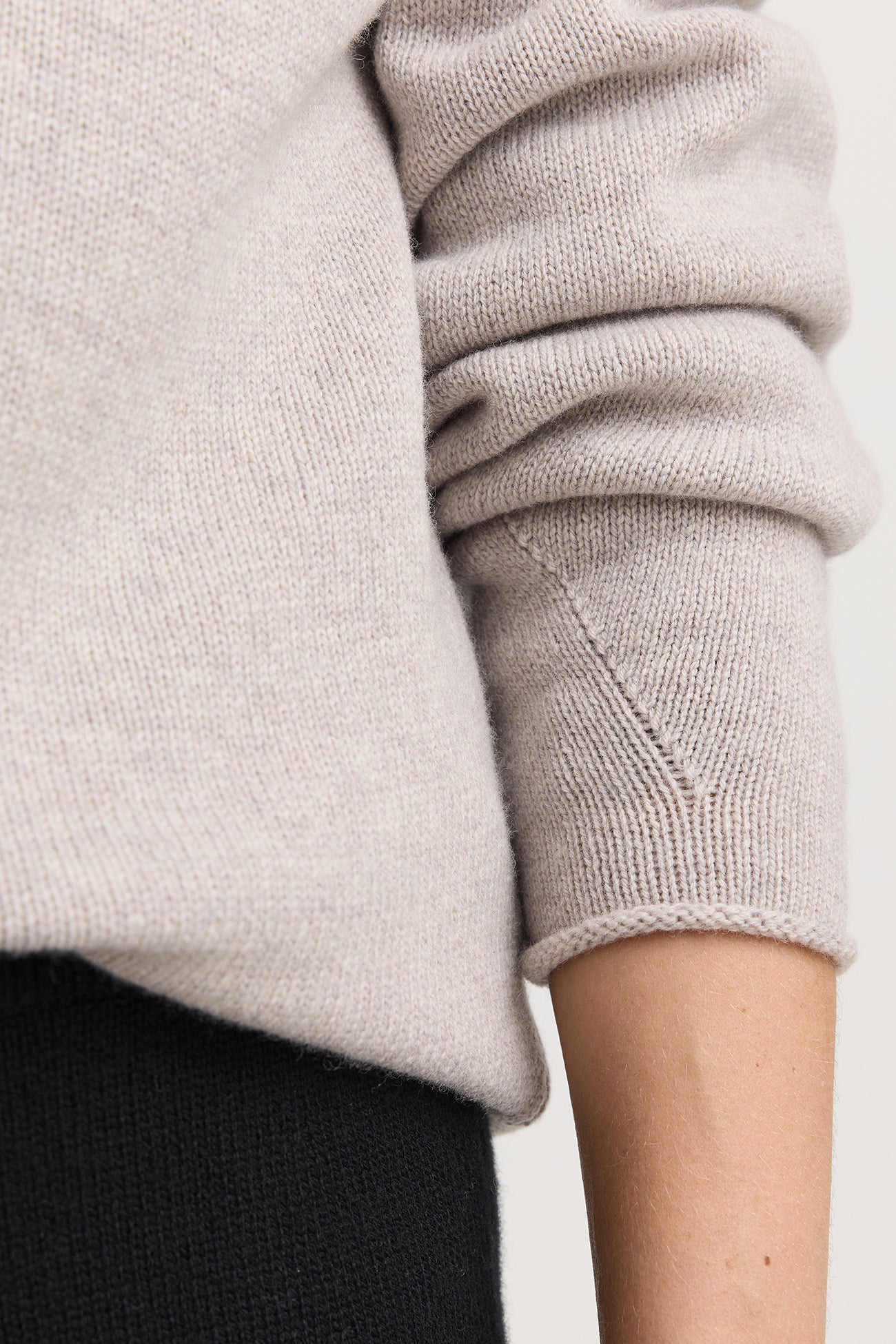 Relaxed fit jumper merino lambswool - Light Oat