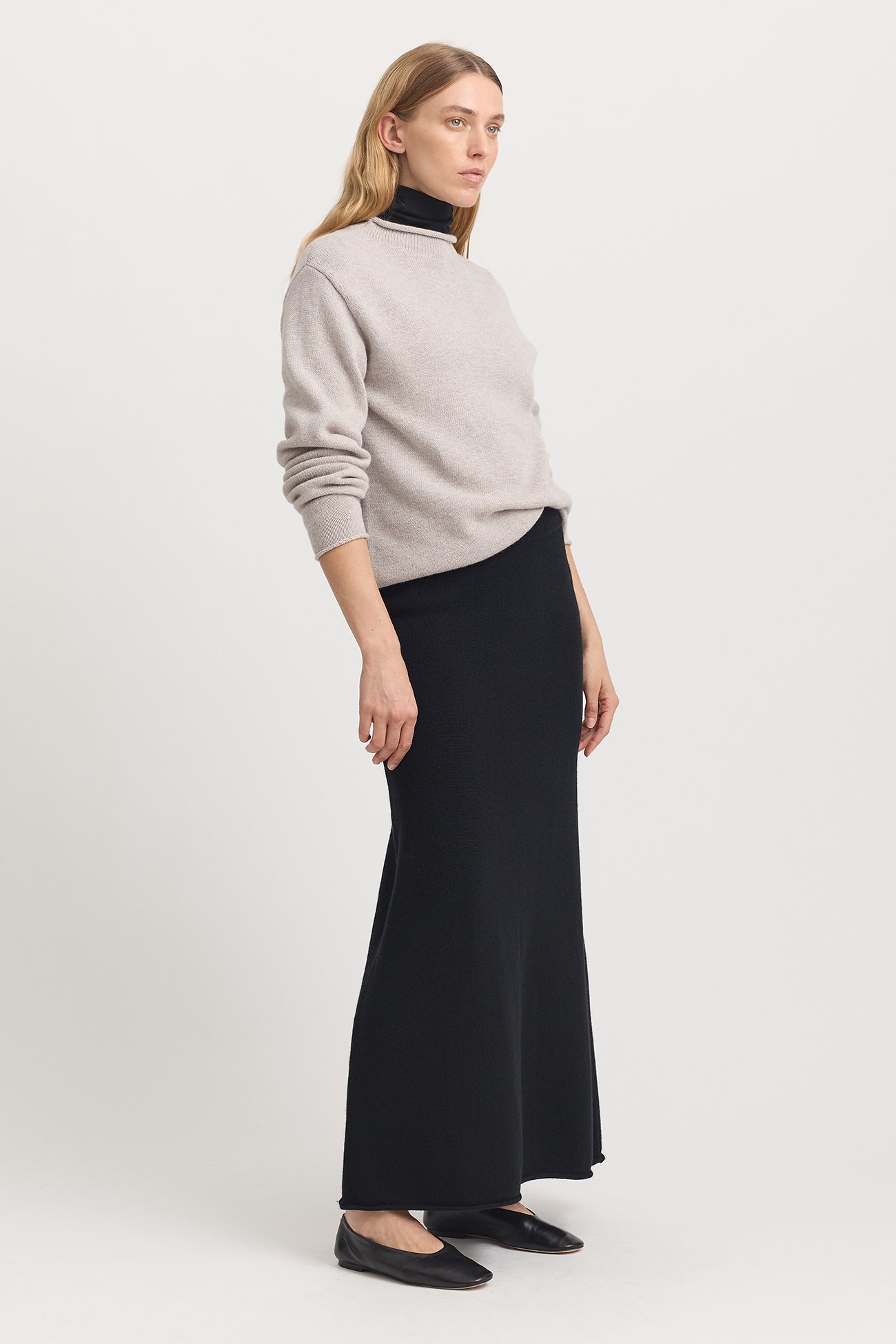 Relaxed fit jumper merino lambswool - Light Oat
