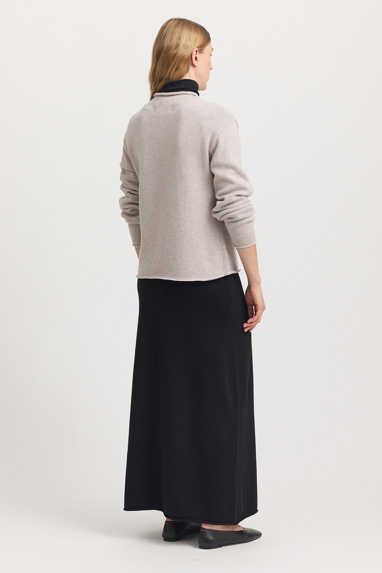 Relaxed fit jumper merino lambswool - Light Oat