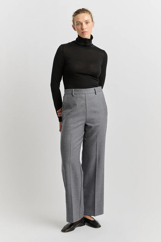 Turtle neck merino tee - Black