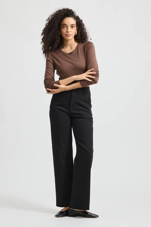 Crew merino top - Espresso