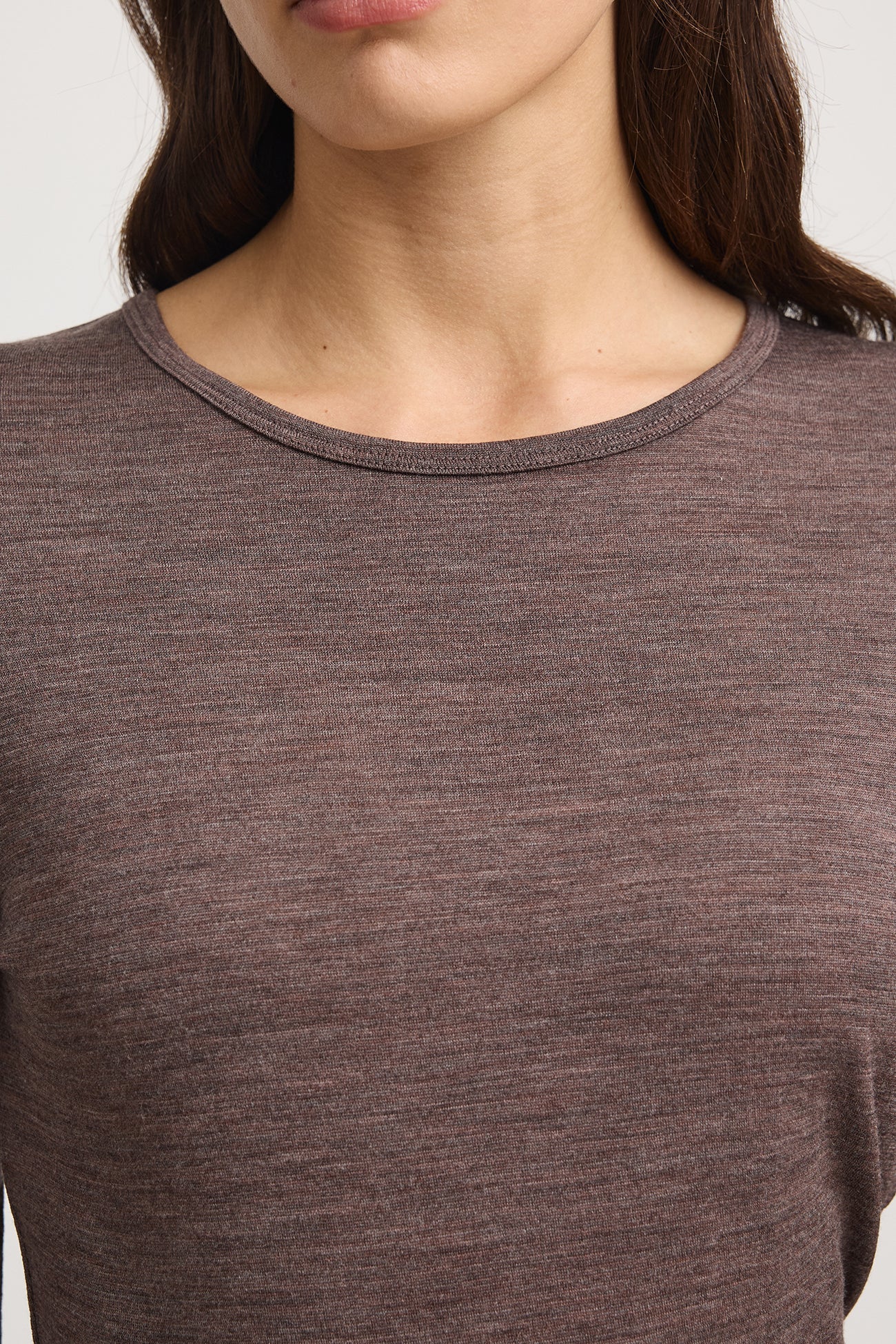 Crew merino top - Mocha