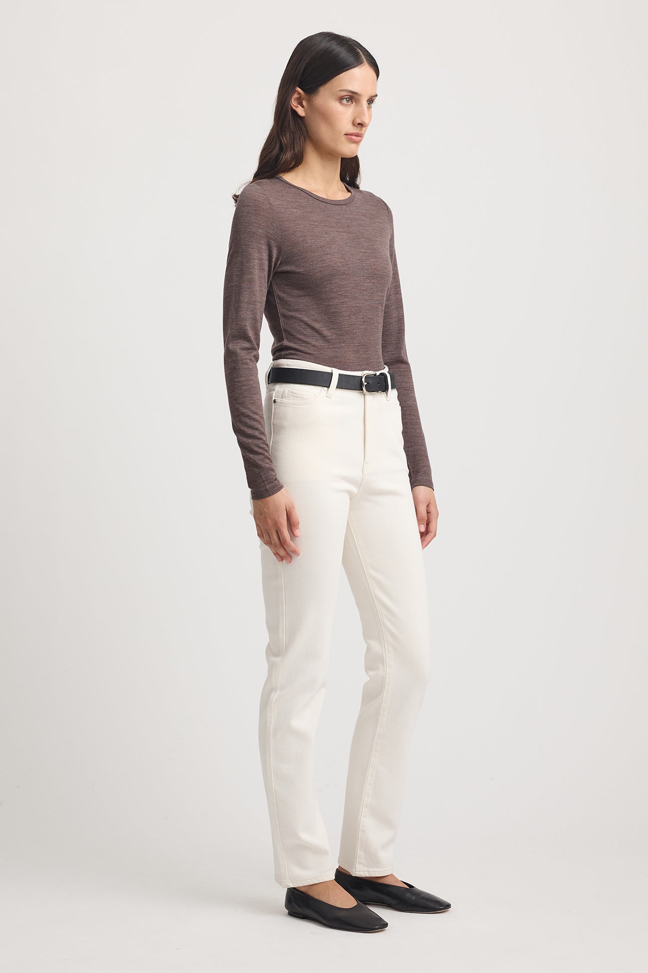 Crew merino top - Mocha