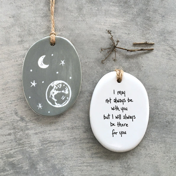 Oval Sgraffito Porcelain Hanger - always there