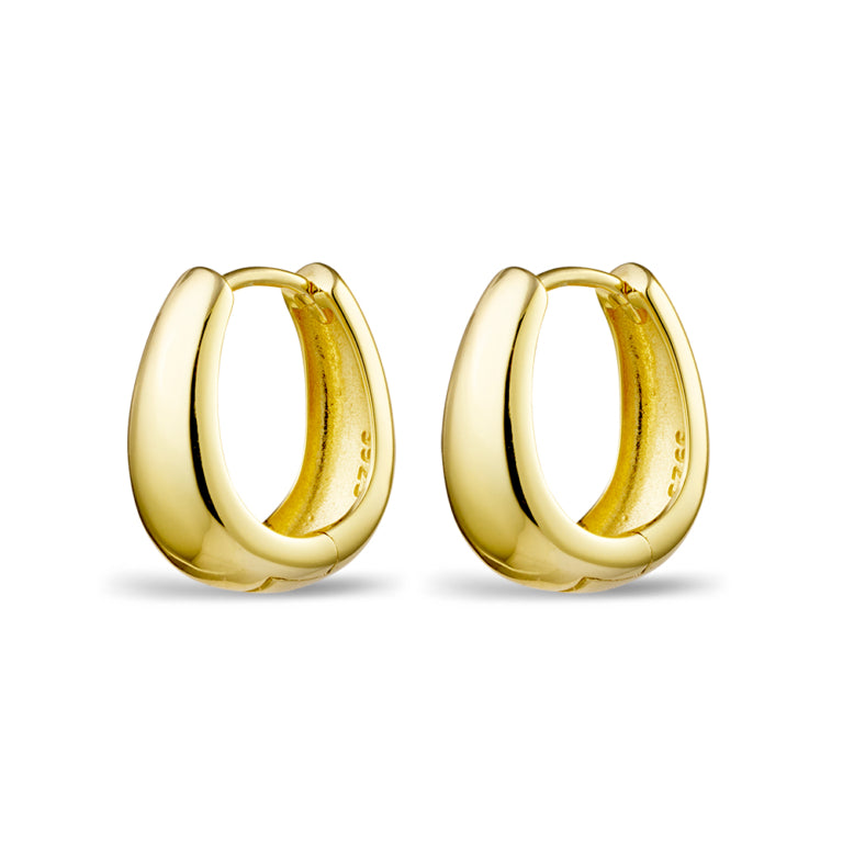 Gold Plated sterling silver chunky mini hoop