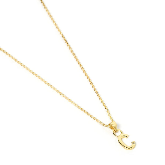 INITIAL GOLD CHARM NECKLACE - LETTER C