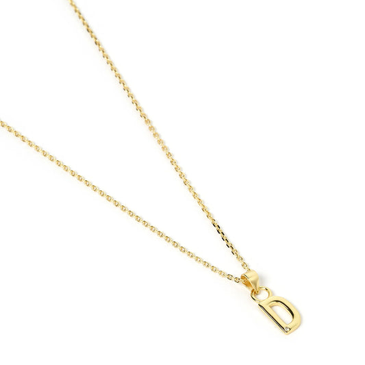 INITIAL GOLD CHARM NECKLACE - LETTER D