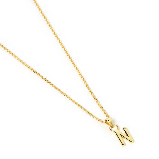 INITIAL GOLD CHARM NECKLACE - LETTER N