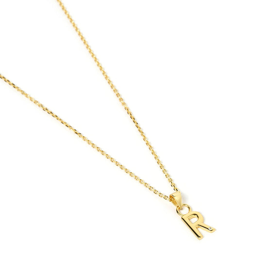INITIAL GOLD CHARM NECKLACE - LETTER R