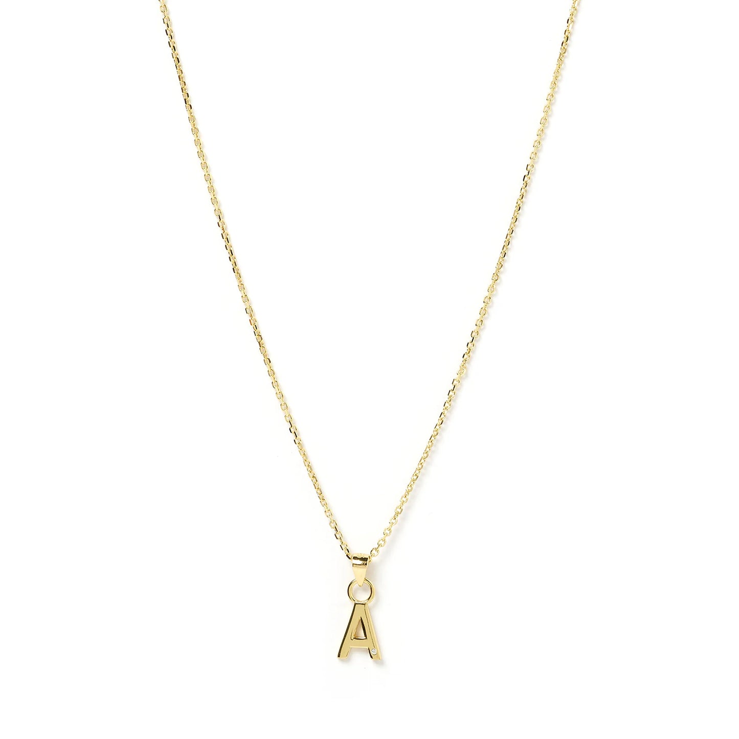 INITIAL GOLD CHARM NECKLACE - LETTER A