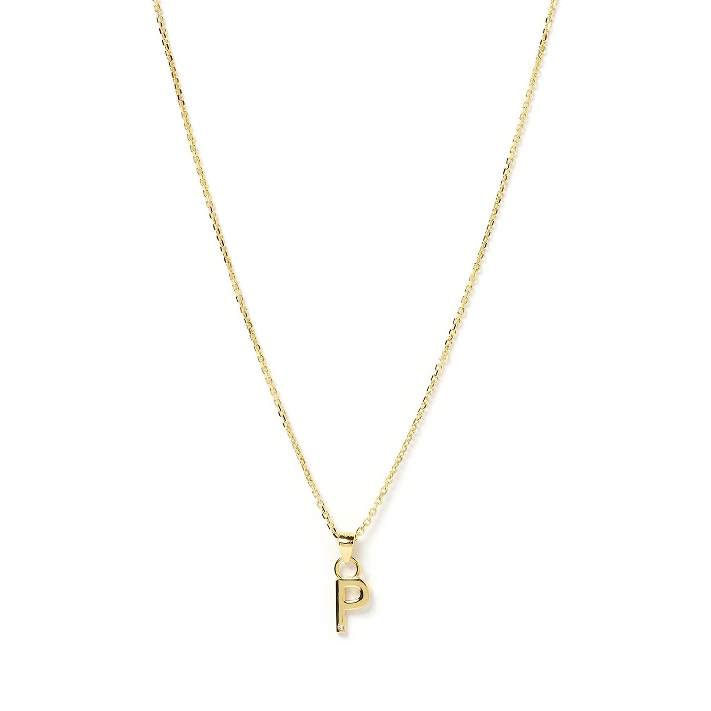 INITIAL GOLD CHARM NECKLACE - LETTER P