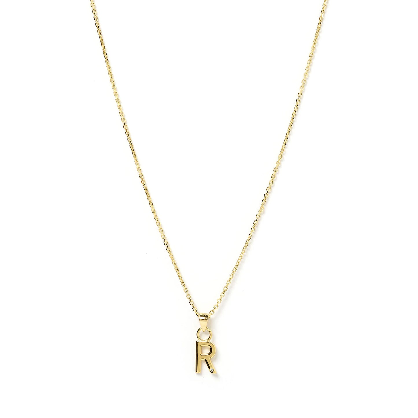 INITIAL GOLD CHARM NECKLACE - LETTER R