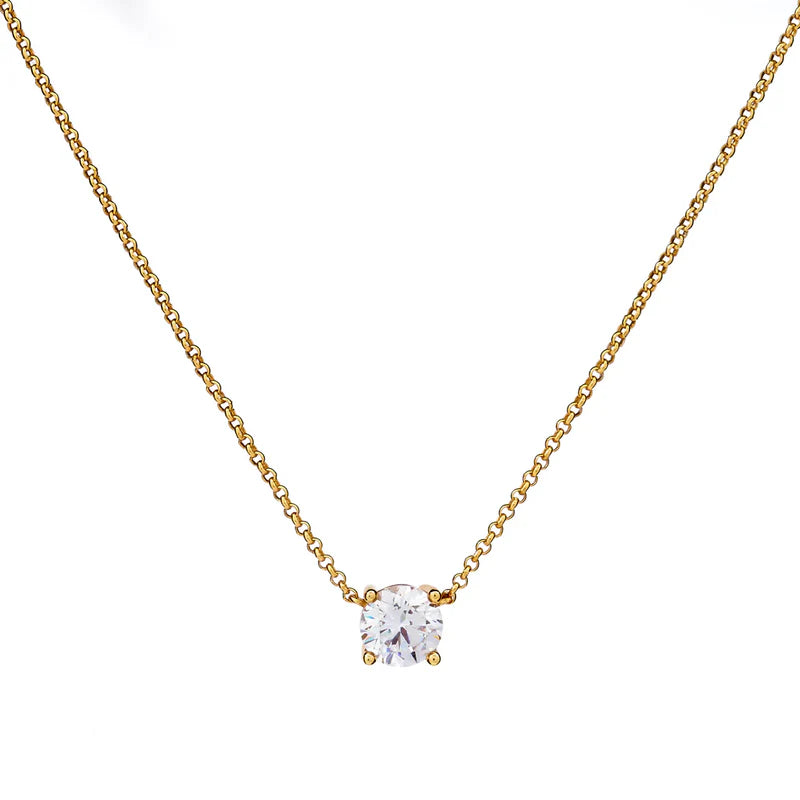 Sade Gold Plate Claw Set Cubic Zirconia Pendant