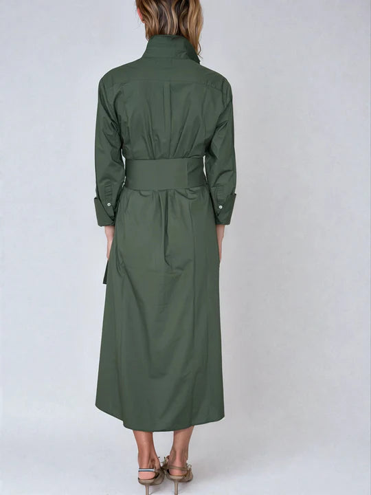 The Amelie Shirt Dress - Sage