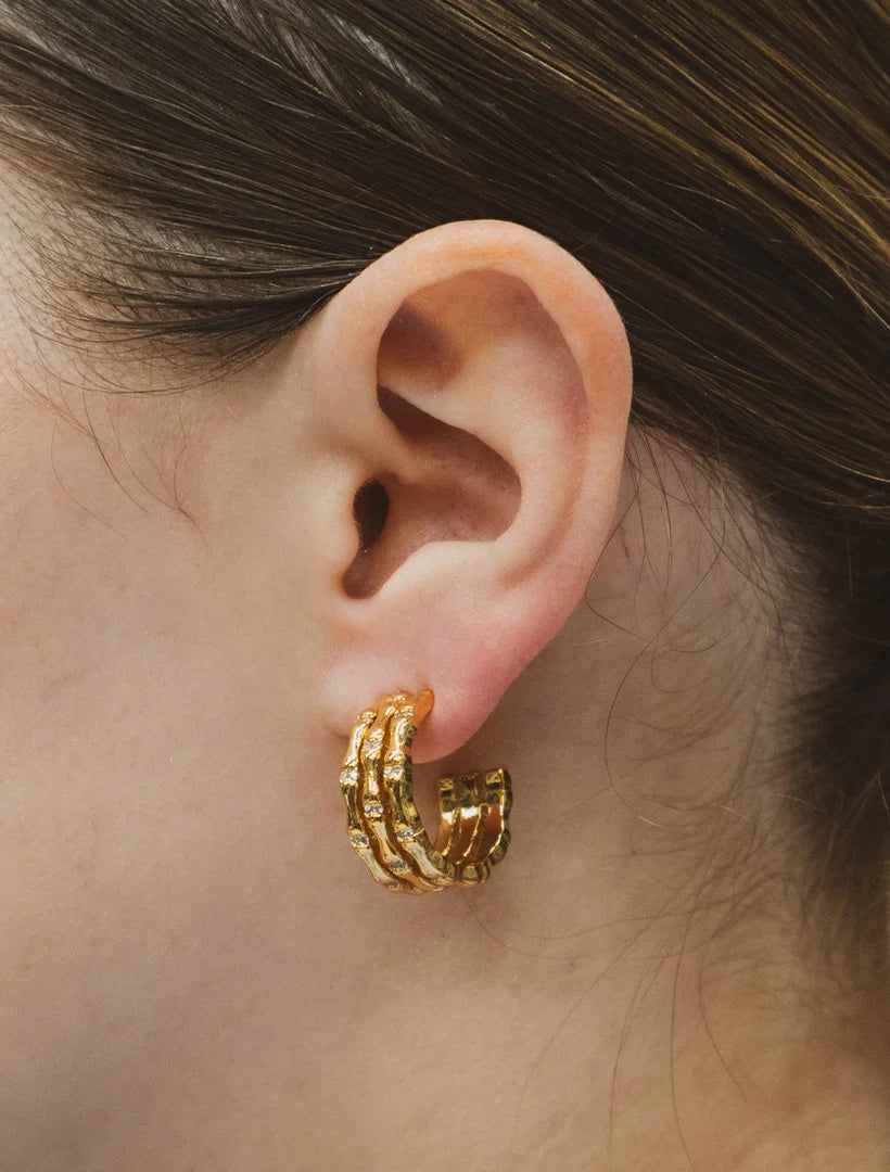 Three Row Hoops Gold