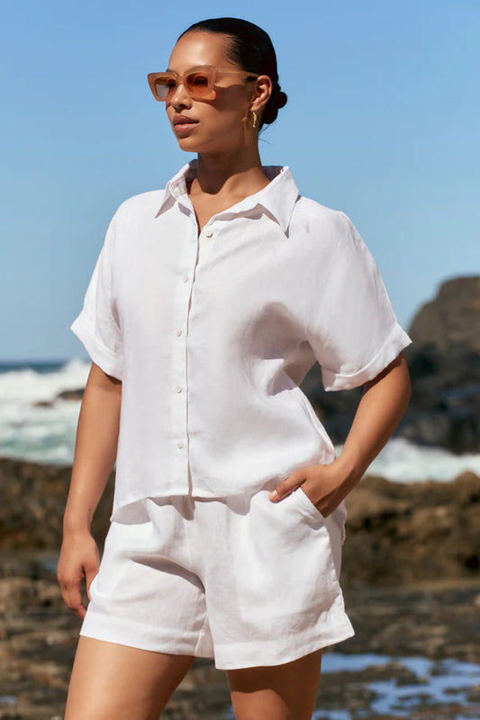 Carmen Linen Shirt in White