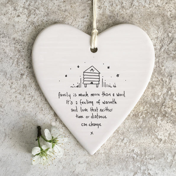 Wobbly Hanging Heart -Family is much