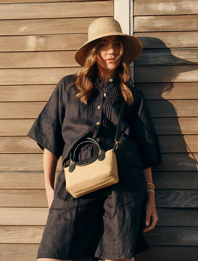 Harriet Linen Shacket Navy