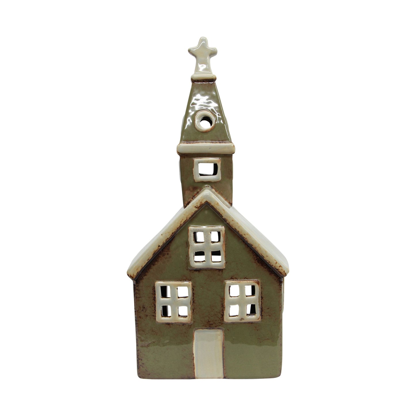 Tealight Church Olive Green