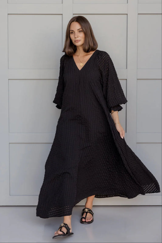 MADERO Dress Black Chequer
