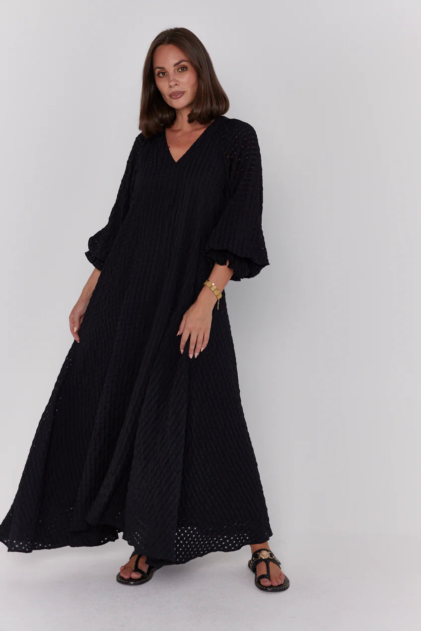 MADERO Dress Black Chequer