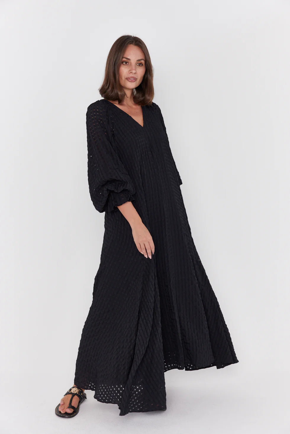 MADERO Dress Black Chequer