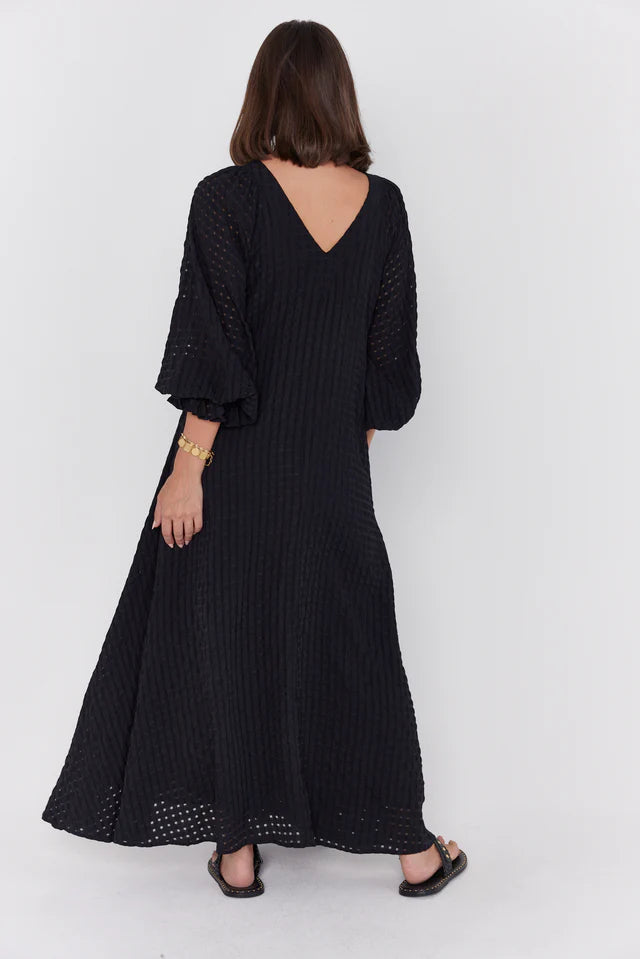 MADERO Dress Black Chequer