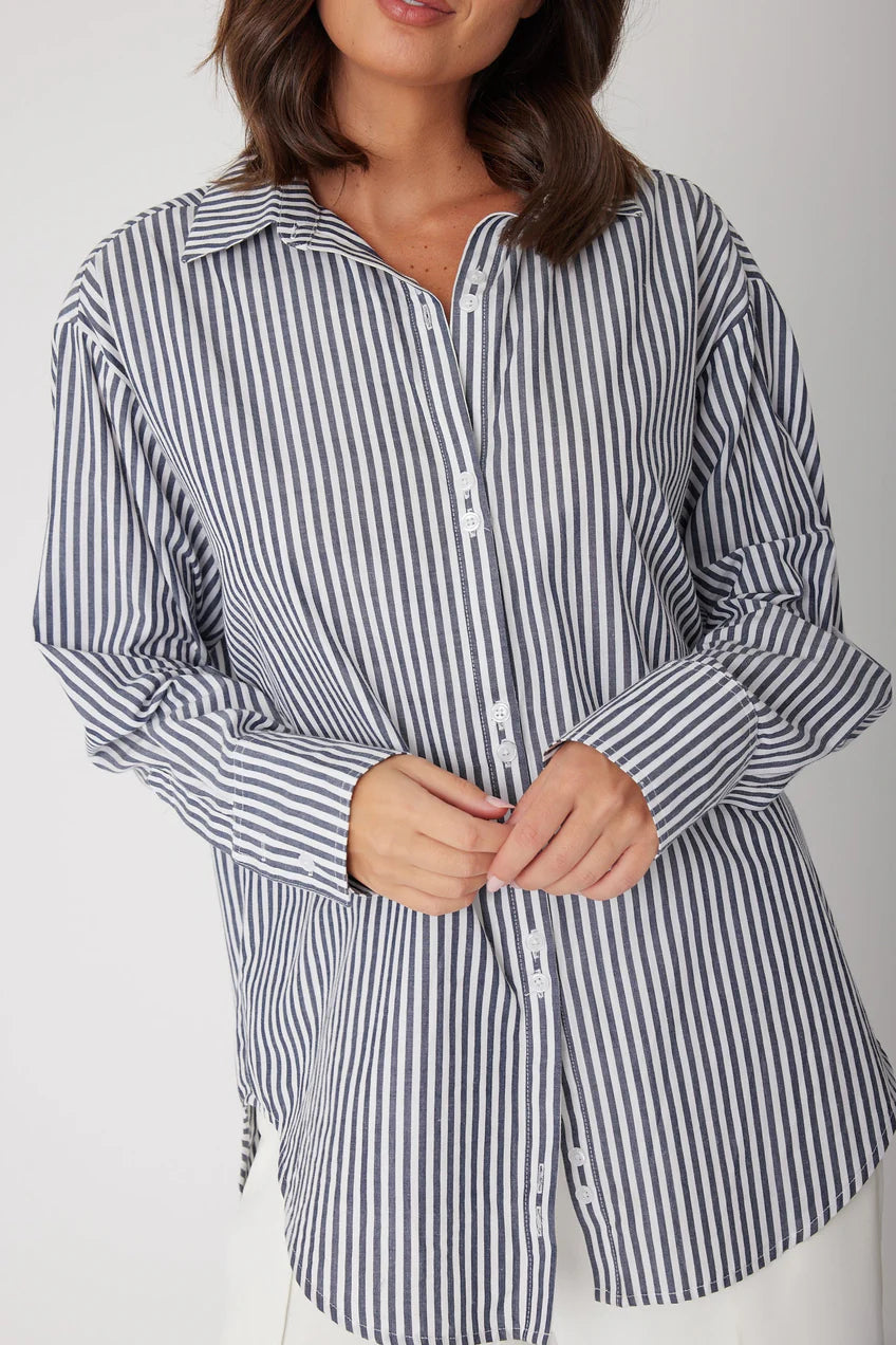AUSTIN Shirt Navy Stripe