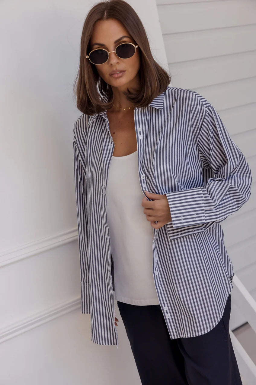AUSTIN Shirt Navy Stripe