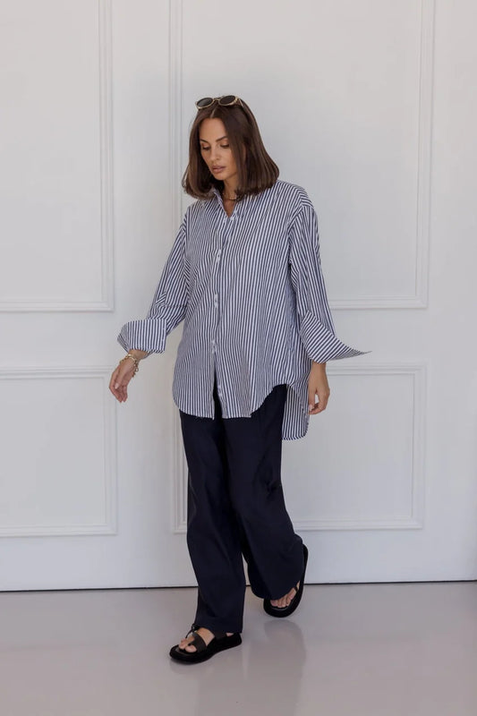 AUSTIN Shirt Navy Stripe