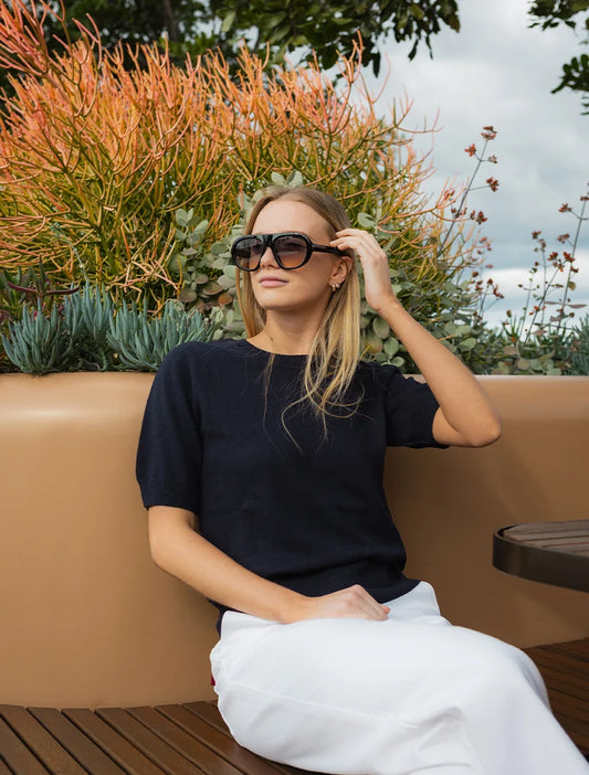 Melissa Cotton Cashmere Knit Blue Navy