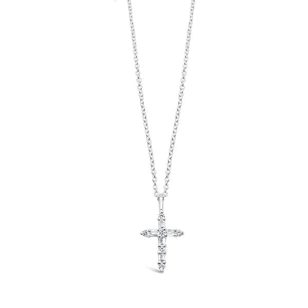 Sterling Silver Cubic Zirconia Cross Necklace
