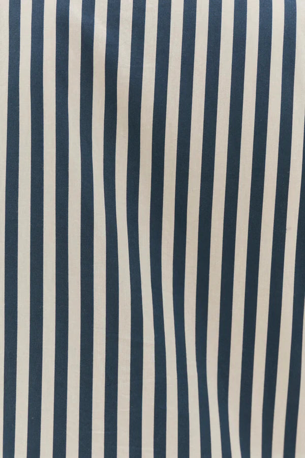 Winslow Button-Through Dress in Navy Stripe