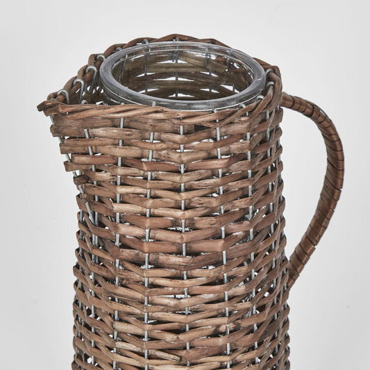 Rattan Jug With Glass Insert Small